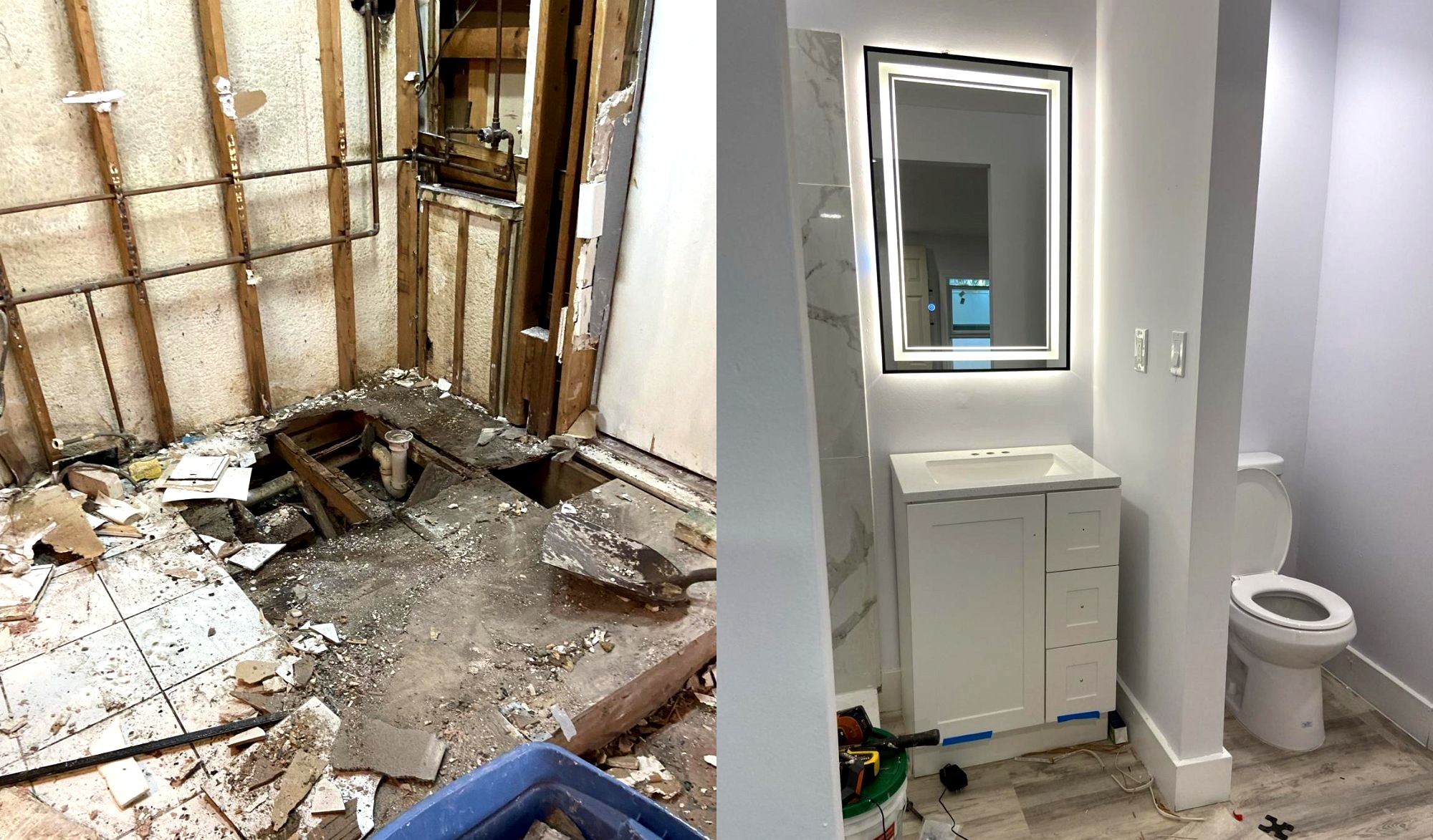 Bathroom renovation before and after — Jupiter FL