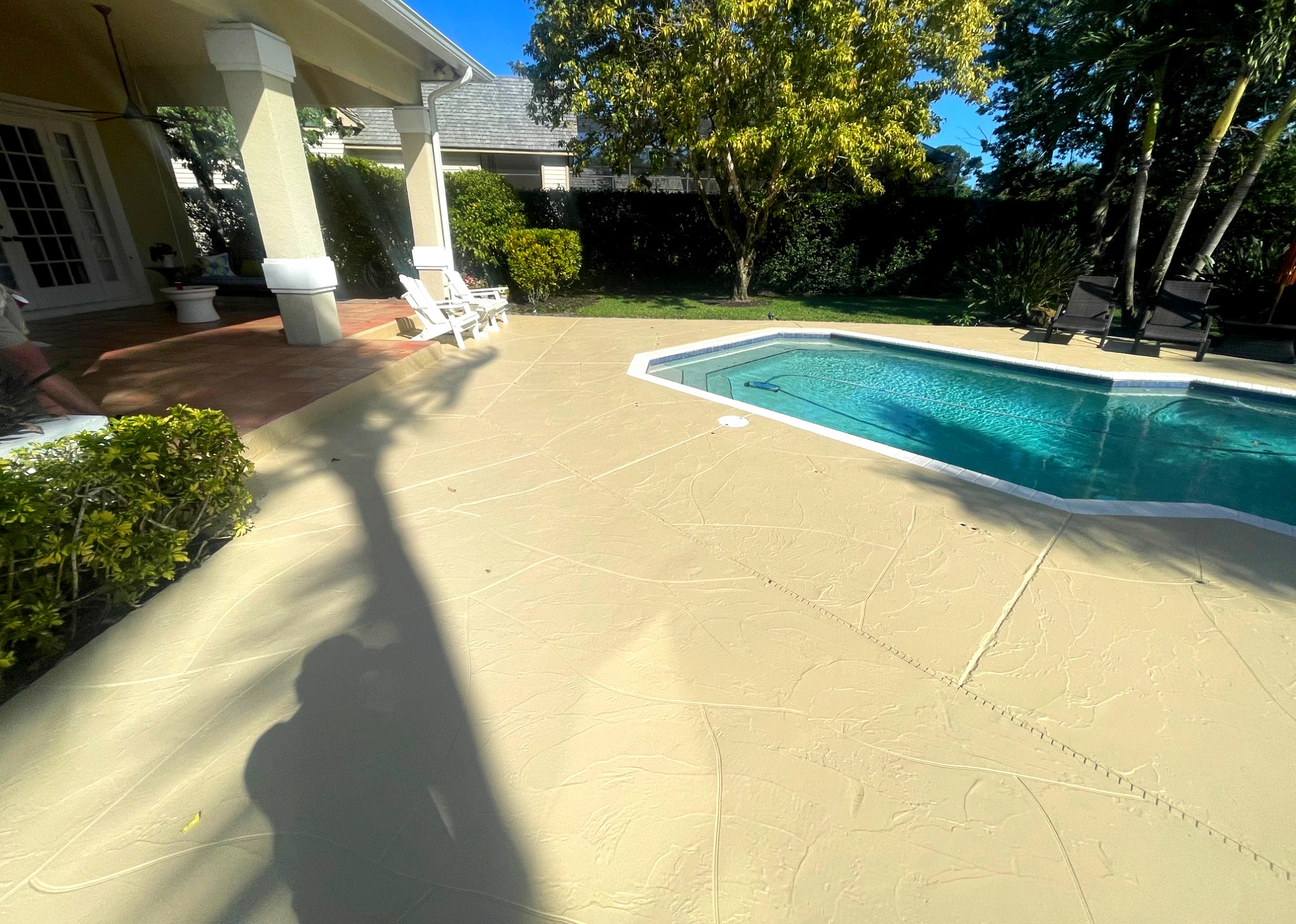 Pool deck coating close up Jupiter FL